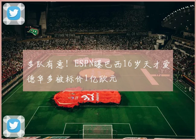 多队有意！ESPN曝巴西16岁天才爱德华多被标价1亿欧元